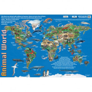 Kids Posters | World Map of Where Key Animals Live.