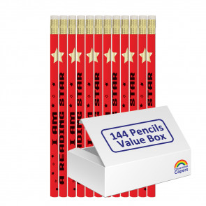 Teacher Pencils | Bulk purchase 144 x I am a reading star HB Pencils. Great Class Gift
