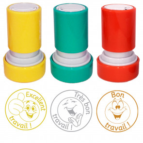 French Teacher Stamps | Excellent travail, Très Bon Travail, Bon Travail 3 Stamp Set