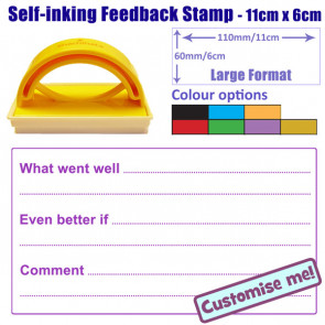 Teacher Stamp | Written feedback prompt stamp with line spaces for EBI, WWW and pupil response