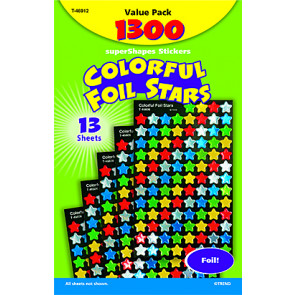Star Stickers | Colourful Foil Stars Variety Pack for Children