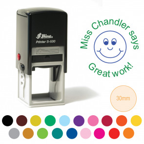 Personalised teacher stamps | Two Colour, 30mm Self-inking Stamper. 